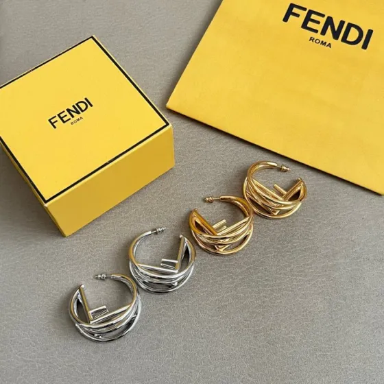 Fendi F is Fendi Hoop Earrings earrings Gold-tone metal gold version Silver-tone metal silver version no gemstones 3cm diameter