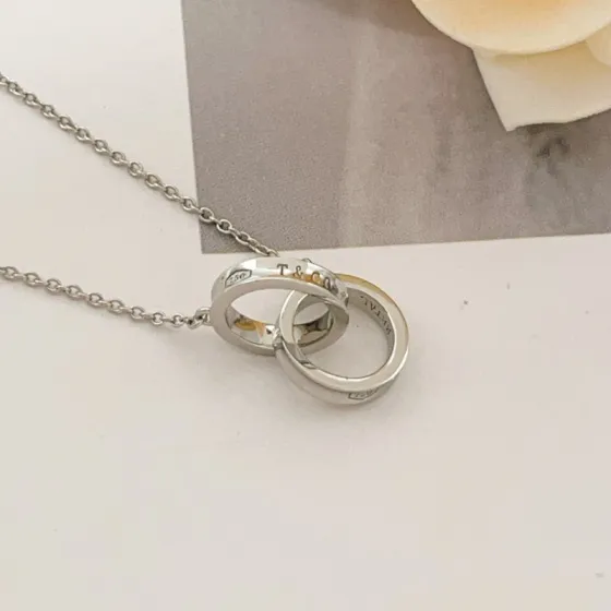 Tiffany Co 1837 Interlocking Circles necklace sterling silver 16 inches