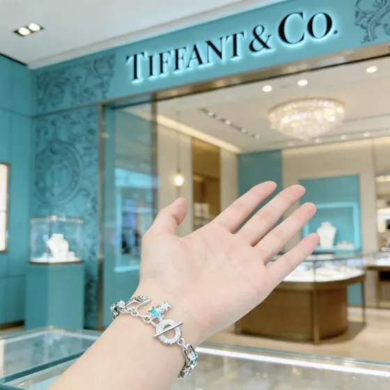 Tiffany Co HardWear Charm Bracelet bracelet Sterling silver with Tiffany blue enamel accents 18cm