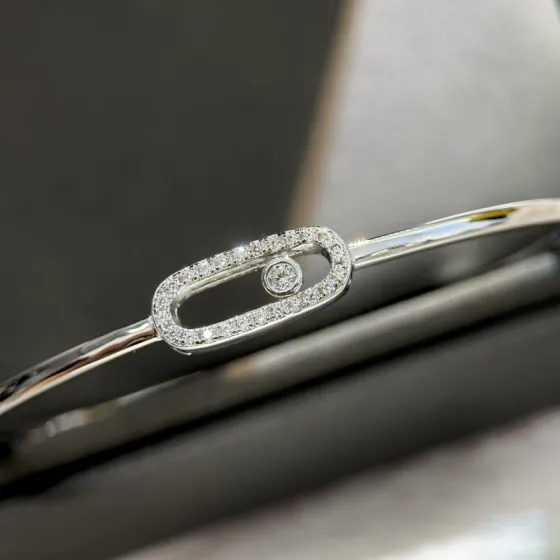 Messika Move Uno bracelet Silver-toned white metal with clear diamonds 17cm