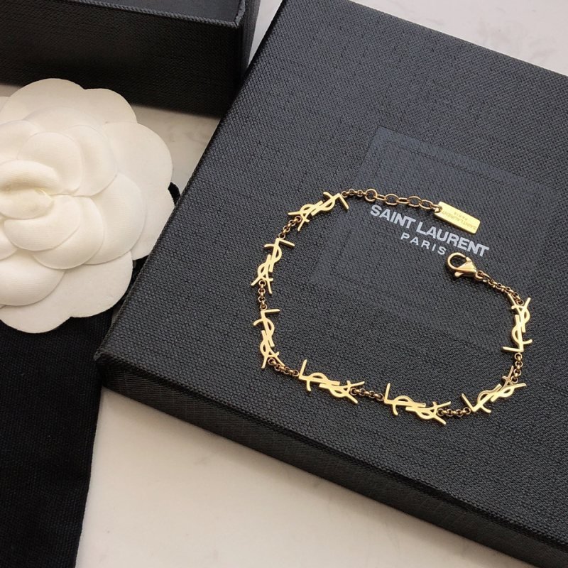 Saint Laurent Cassandre Multi Monogram Chain Bracelet bracelet gold-tone metal 19cm