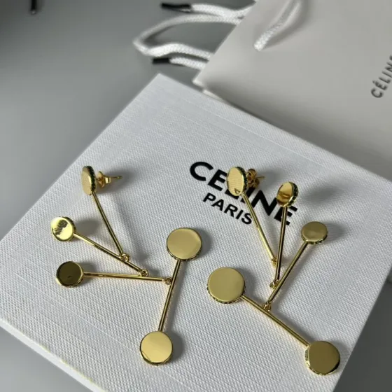 Celine Multi Disc Branch Drop Earrings earrings Polished gold-tone metal no additional gemstones Approximately 7cm drop length