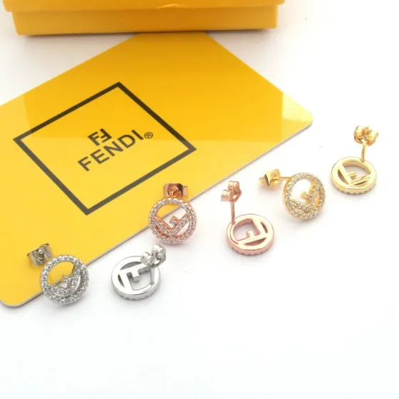 Fendi F is Fendi earrings gold-tone metal with clear crystals rose gold-tone metal with clear crystals silver-tone metal with clear crystals 1cm diameter