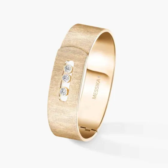 Messika Move Noa bracelet brushed yellow gold with clear diamonds 17cm