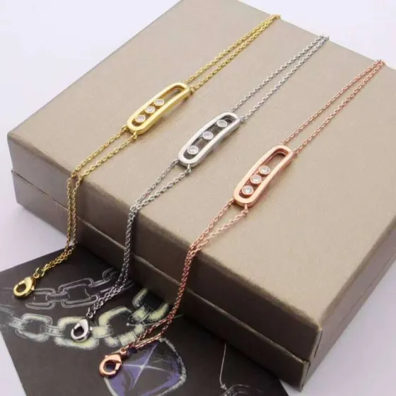 Messika Move Classique bracelet Yellow gold white gold rose gold with clear diamonds 17cm