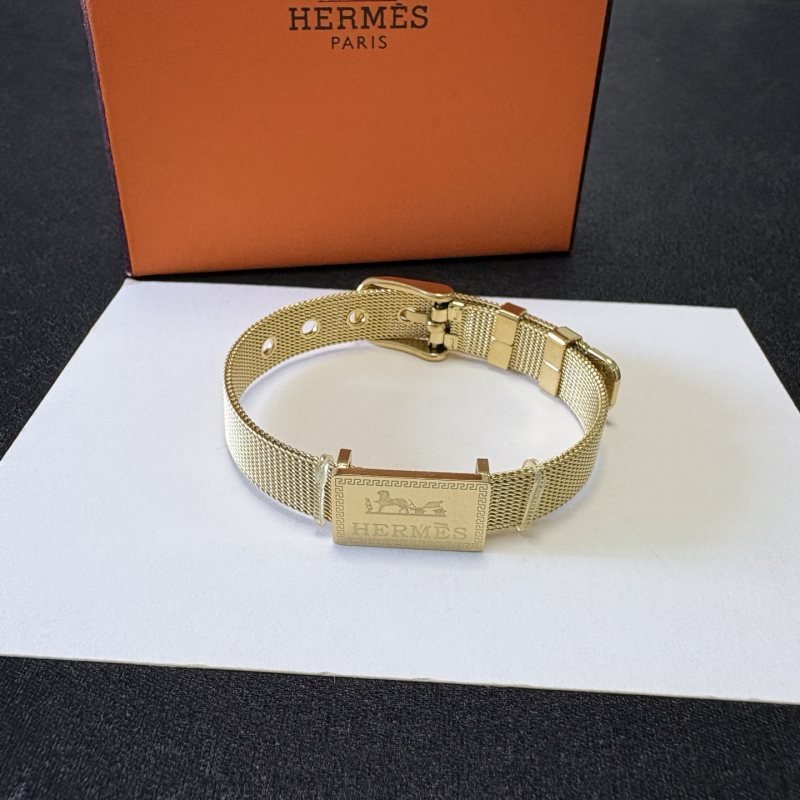 Hermes H Logo Mesh Strap Bracelet bracelet gold MM