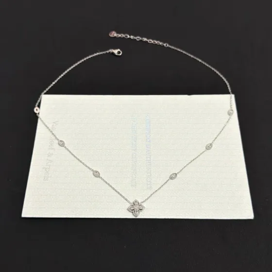Van Cleef Arpels Alhambra necklace white gold diamond 42cm