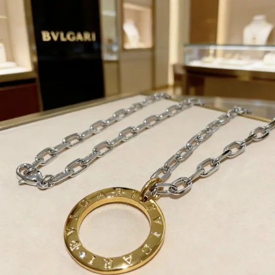 Bvlgari Bvlgari Bvlgari necklace Two-tone silver and yellow gold with diamond accent 60cm