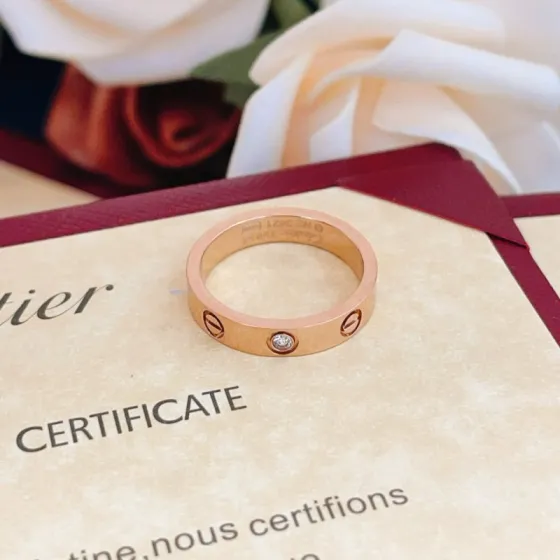 Cartier Love ring Rose gold clear diamond No 6