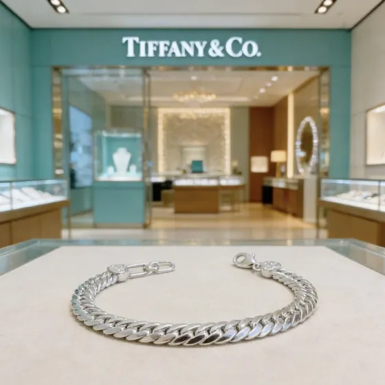 Tiffany Co Curb Chain bracelet sterling silver 7 5 inches