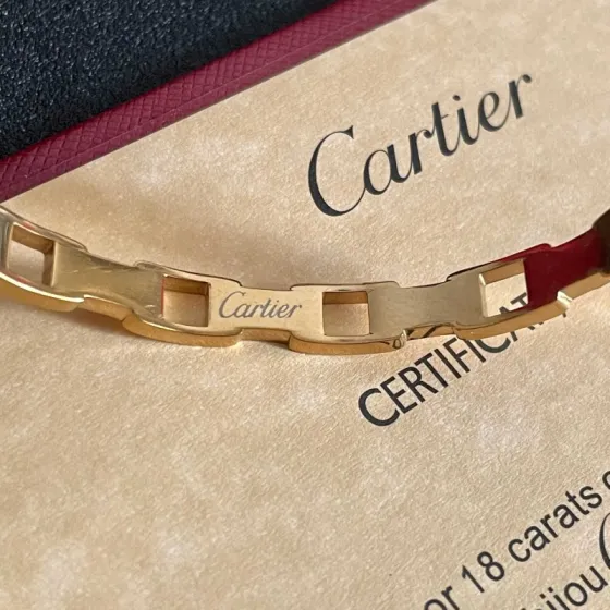 Cartier Maillon de Cartier bracelet 18k yellow gold clear diamond accents 17cm
