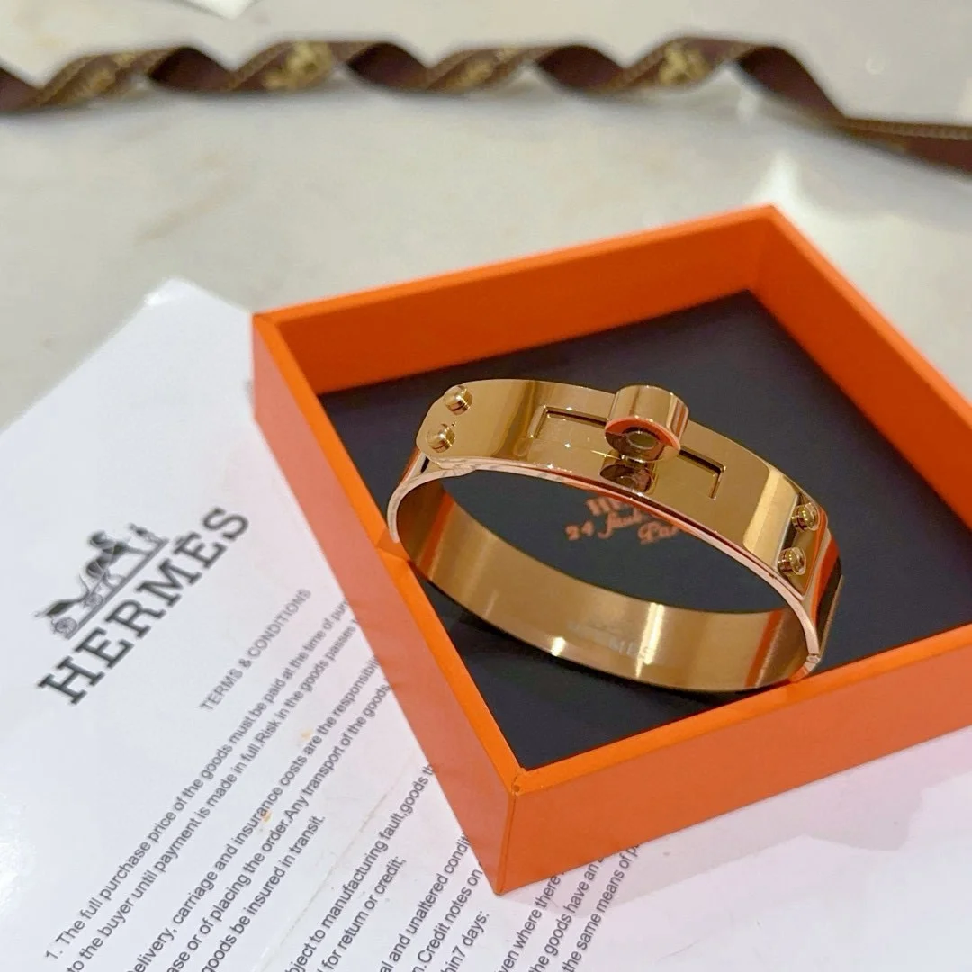 Pulsera Hermes Kelly oro rosa 17cm