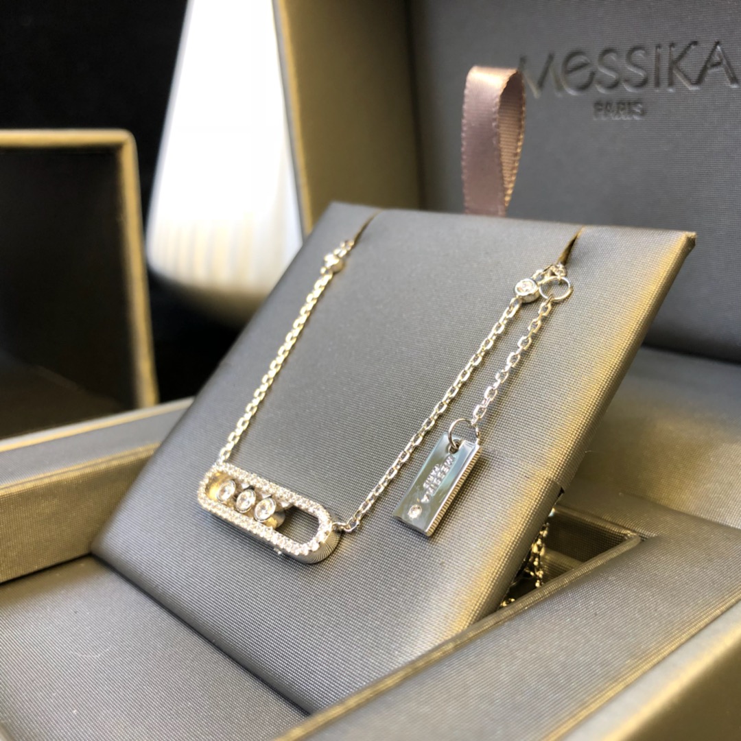 Messika Move Uno bracelet 18k rose gold with clear diamonds 17cm
