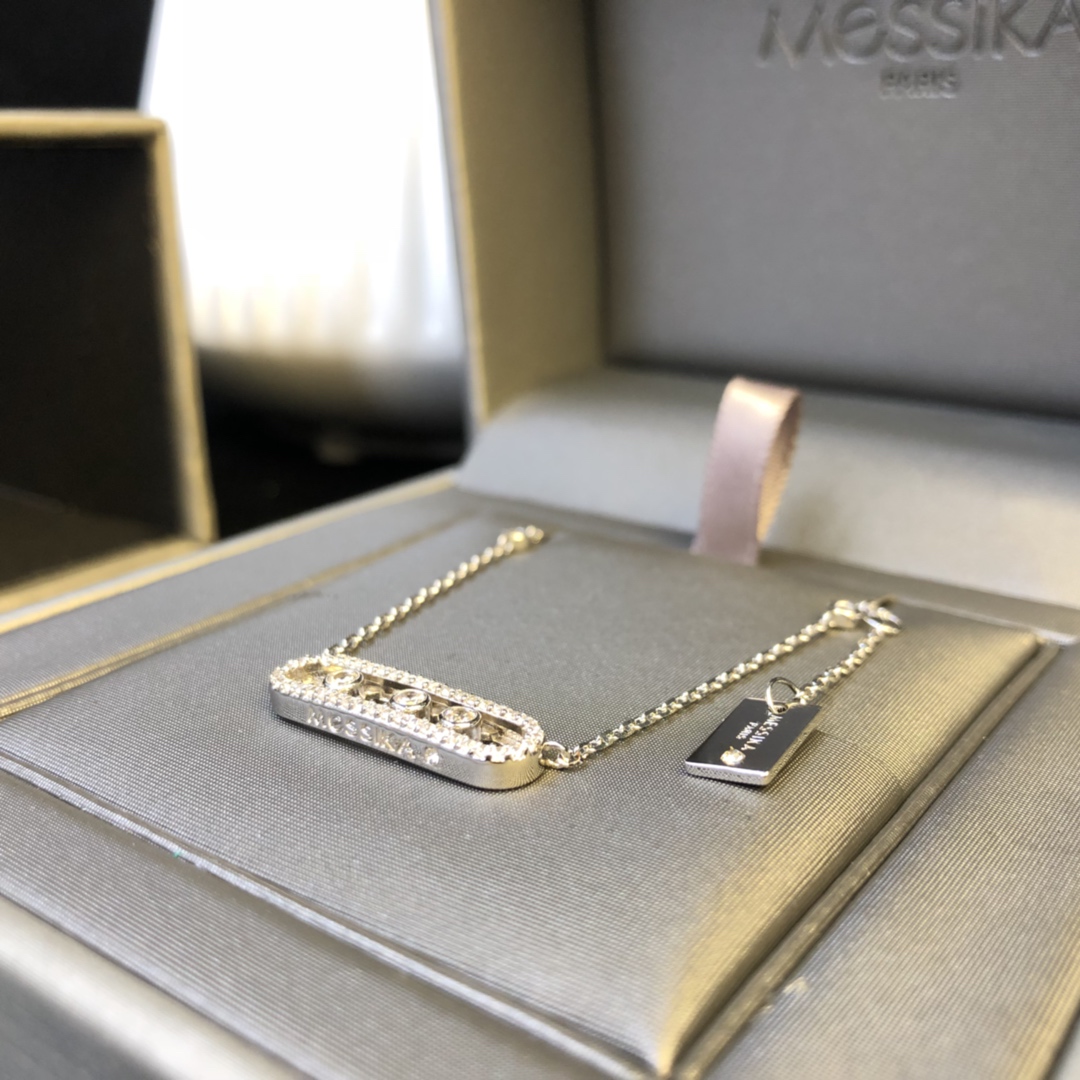 Messika Move Uno bracelet 18k rose gold with clear diamonds 17cm
