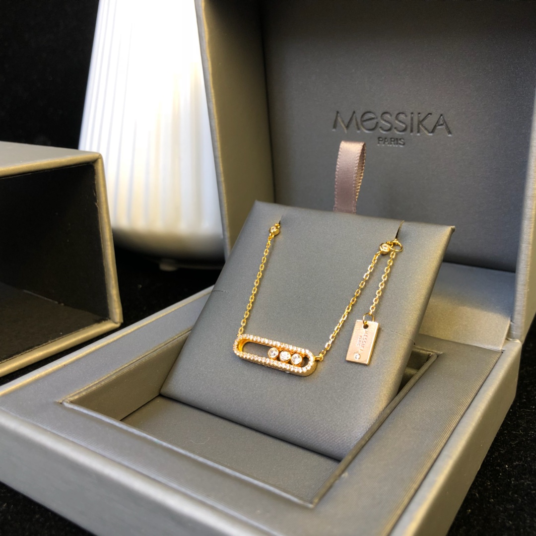Messika Move Uno bracelet 18k rose gold with clear diamonds 17cm