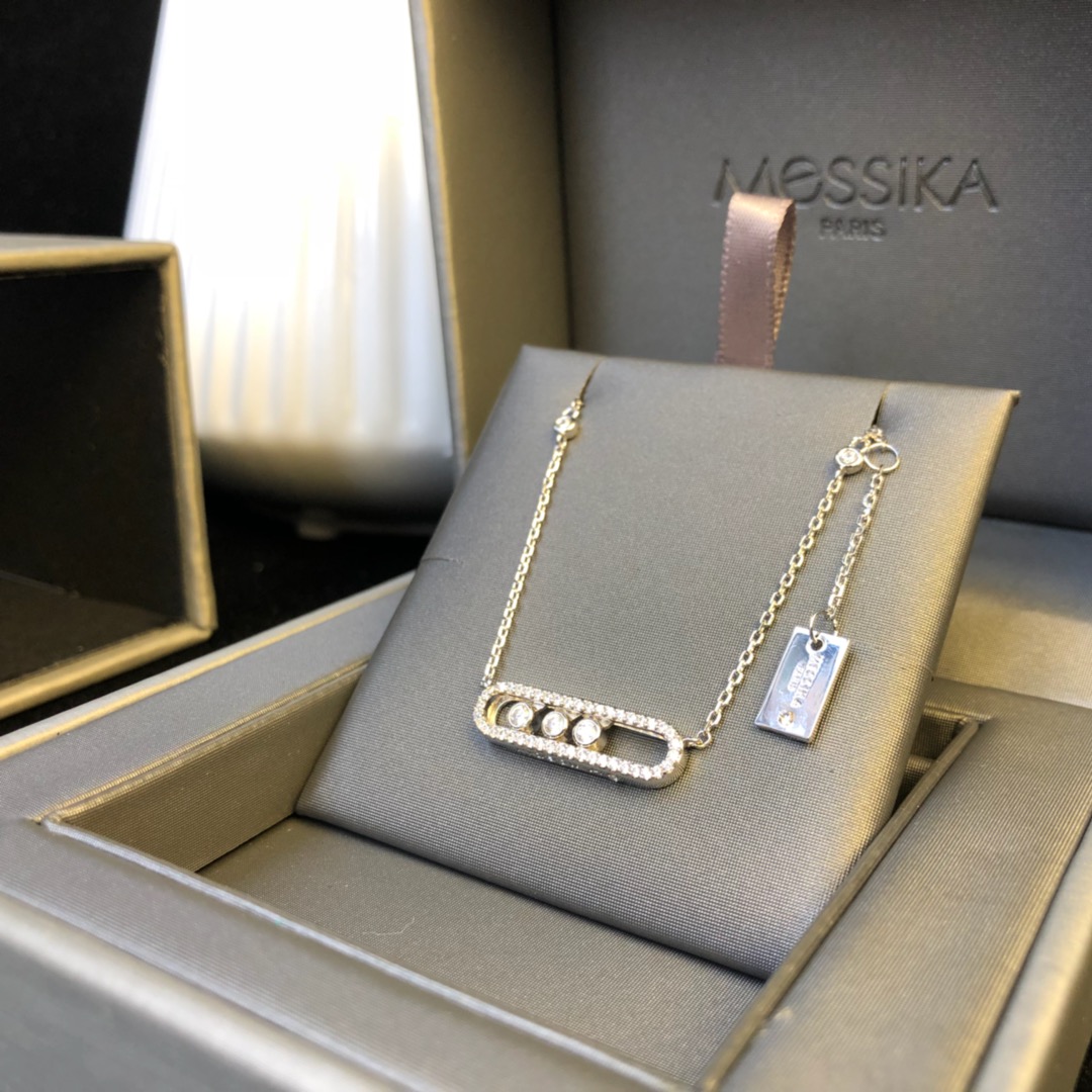 Messika Move Uno bracelet 18k rose gold with clear diamonds 17cm