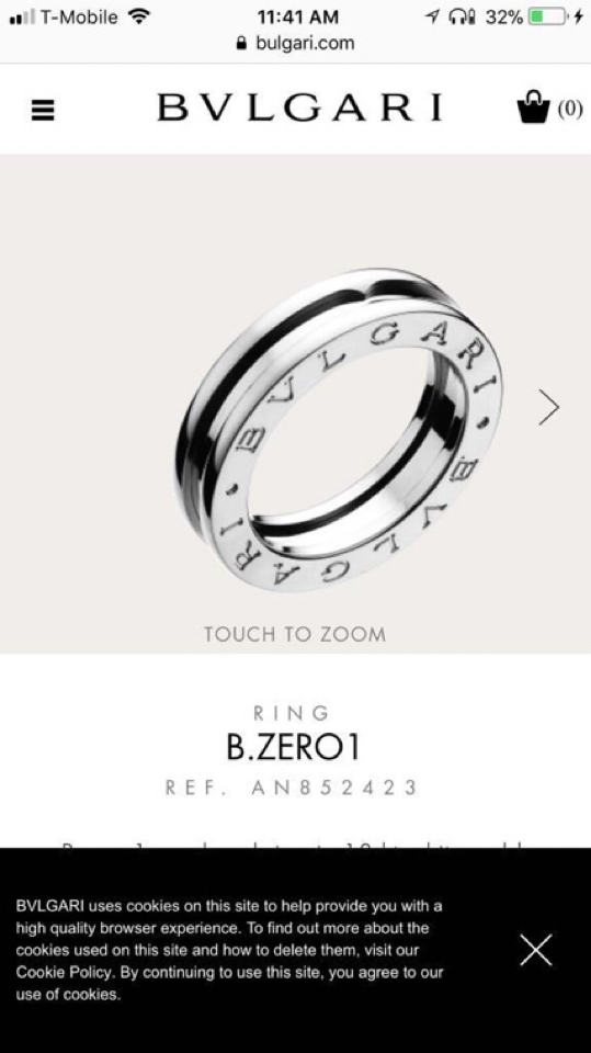 Bvlgari B zero1 ring rose gold 5-9