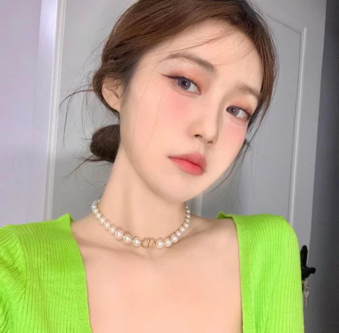 Dior 30 Montaigne Pearl Choker necklace gold-tone metal white pearl 35cm