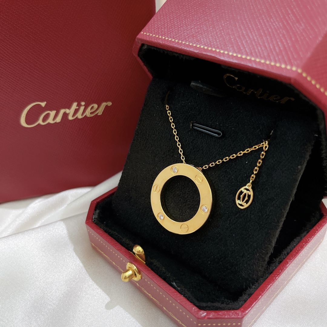 Cartier Love necklace 18K white gold with diamond accents 42cm