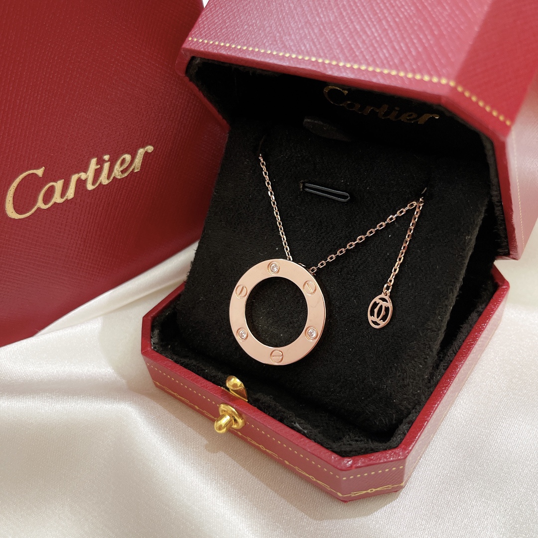Cartier Love necklace 18K white gold with diamond accents 42cm