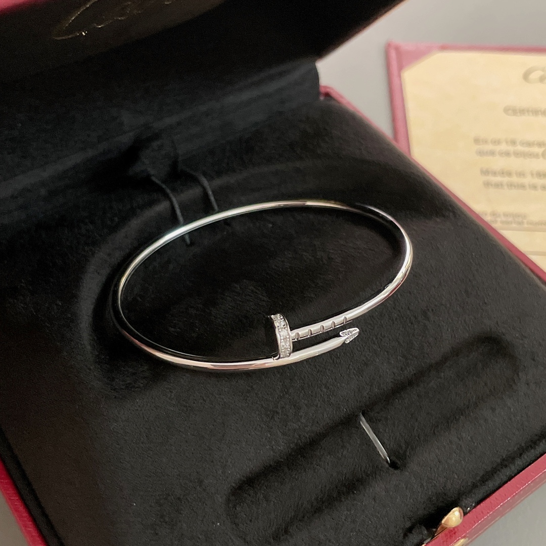 Cartier Juste un Clou bracelet 18k white gold with clear diamonds 18k rose gold with clear diamonds 17