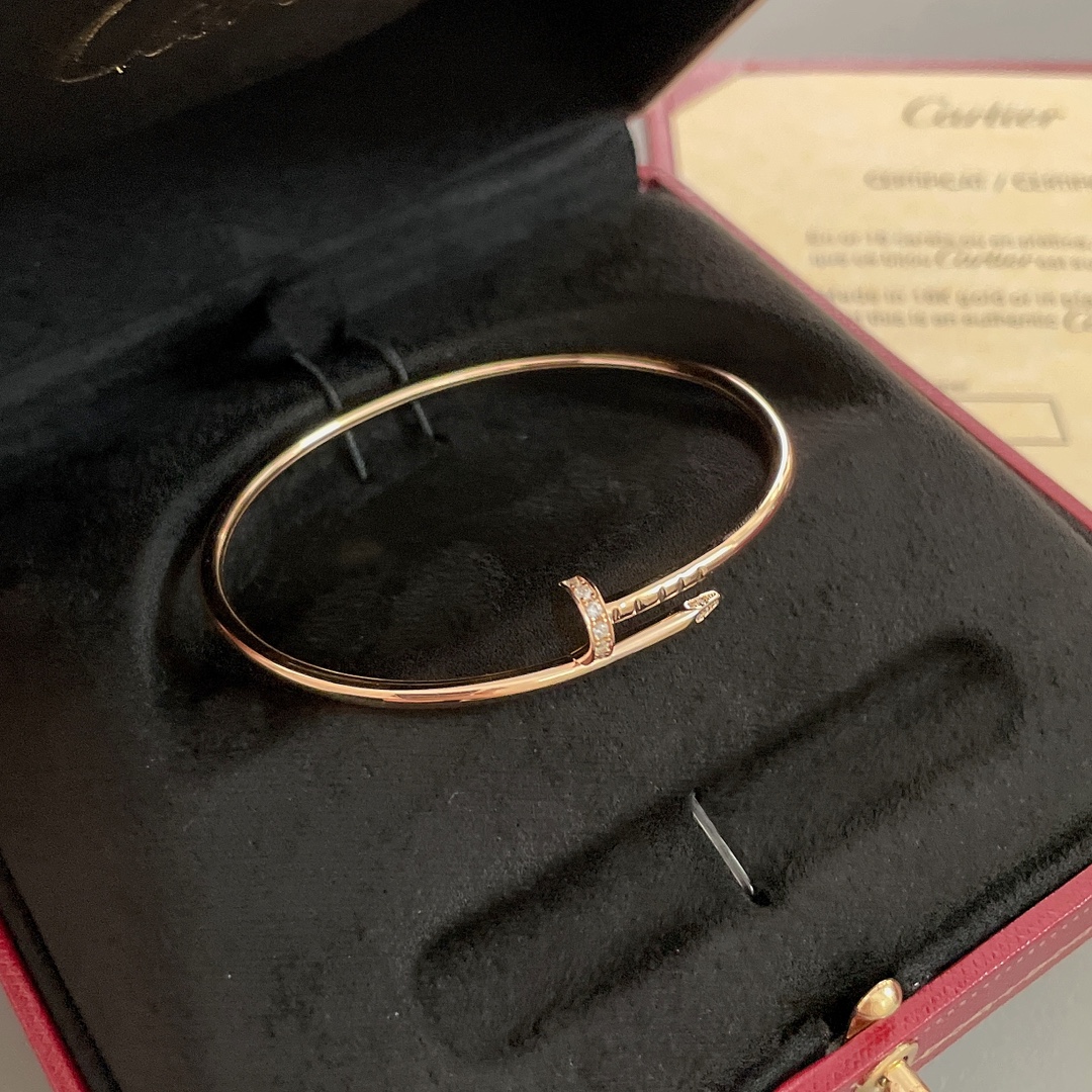 Cartier Juste un Clou bracelet 18k white gold with clear diamonds 18k rose gold with clear diamonds 17