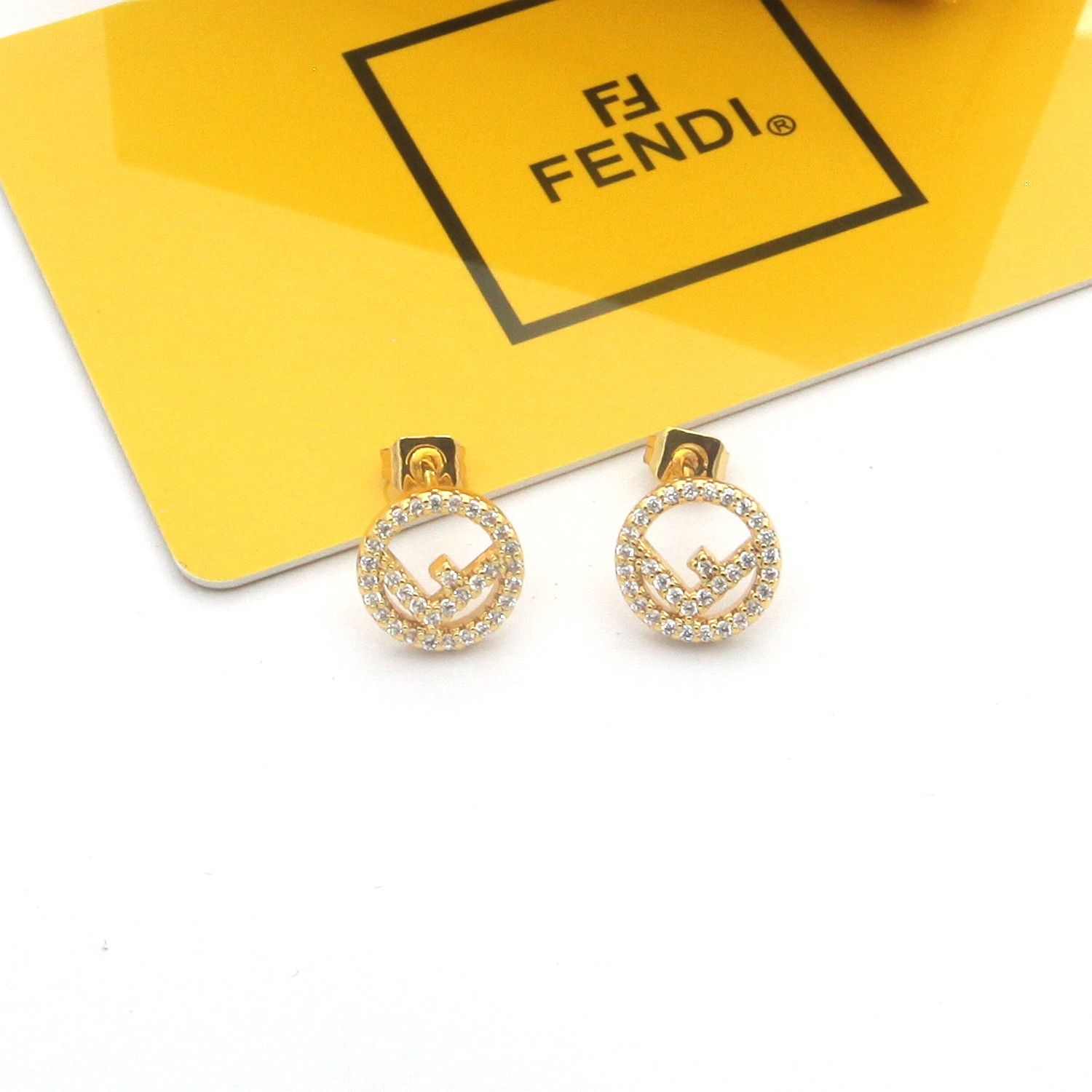 Fendi F is Fendi earrings gold-tone metal with clear crystals rose gold-tone metal with clear crystals silver-tone metal with clear crystals 1cm diameter