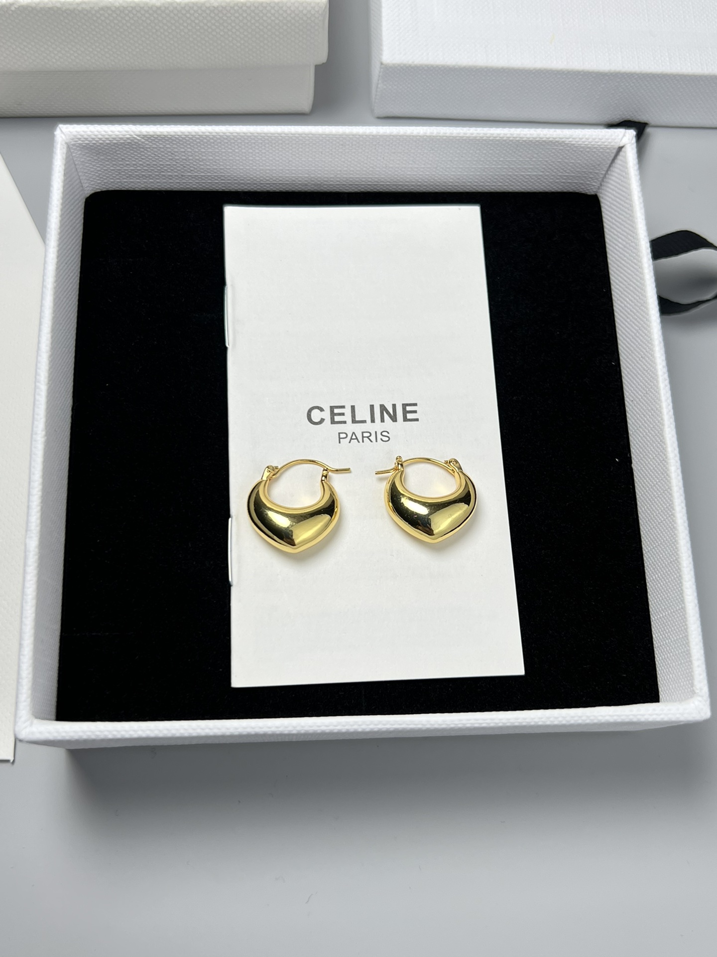 Celine YHEH050 Dome Hoop Earrings earrings polished gold-tone metal no accent stones 2cm diameter