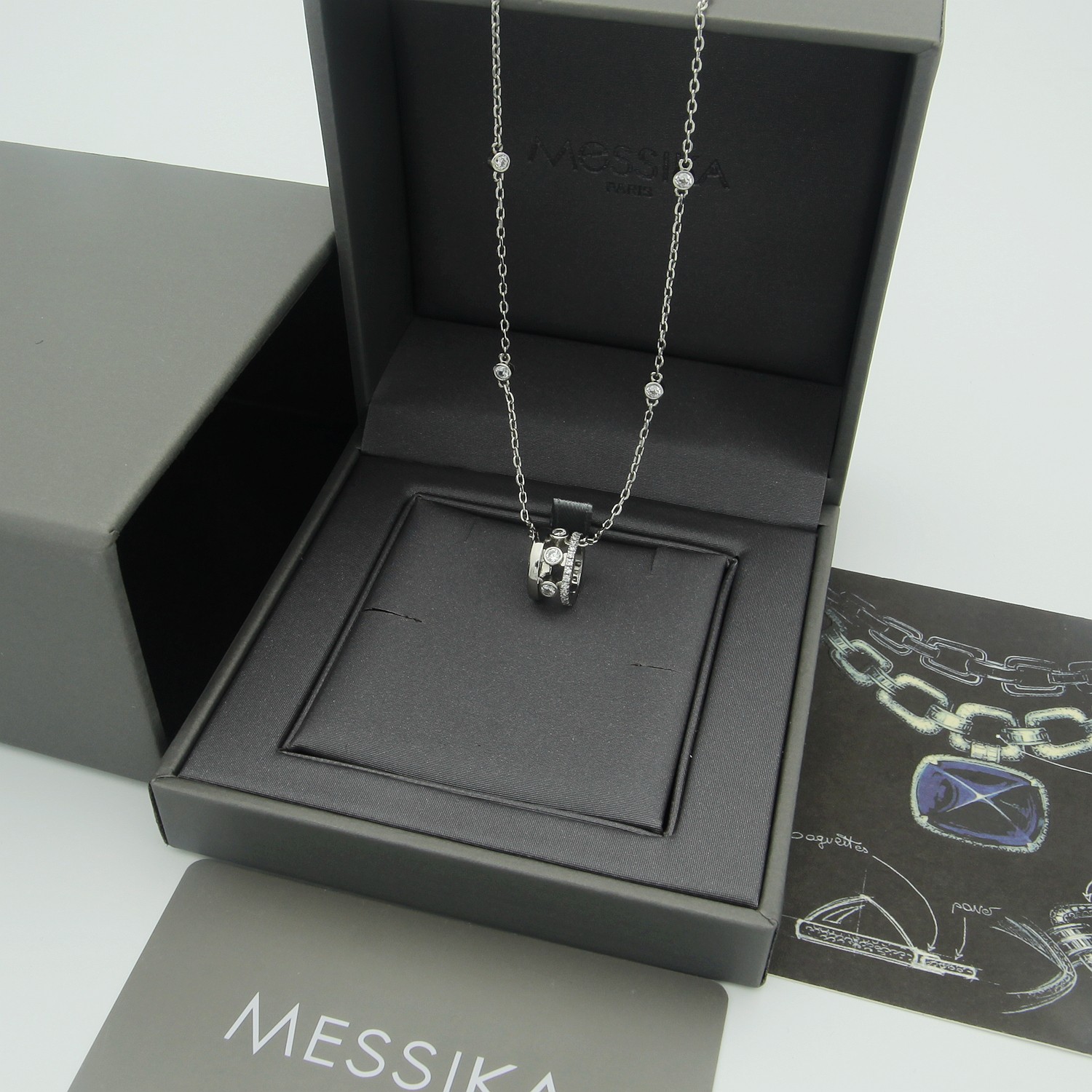 Messika Move Romane necklace 18k white gold 18k rose gold 18k yellow gold clear diamond 45cm