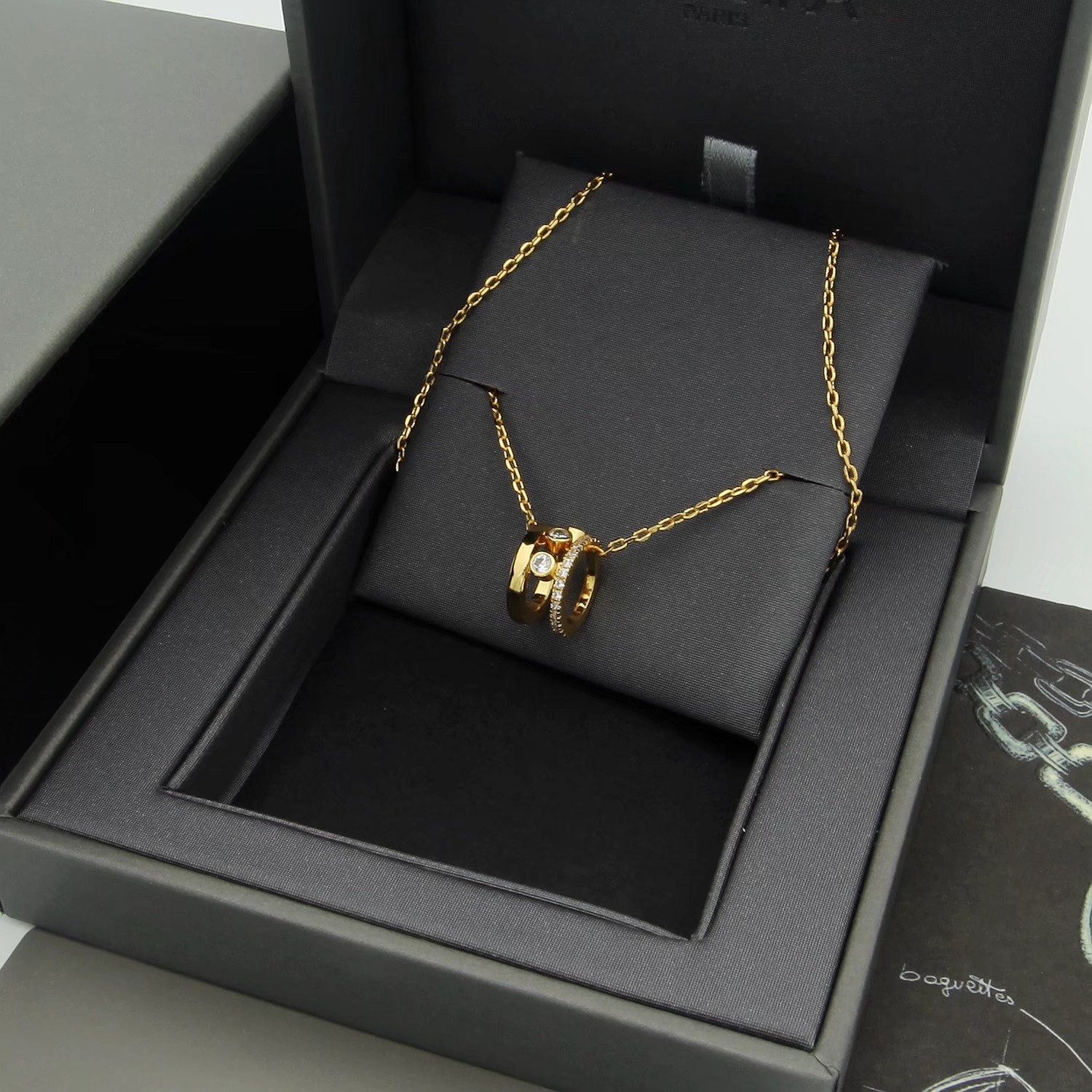 Messika Move Romane necklace 18k white gold 18k rose gold 18k yellow gold clear diamond 45cm