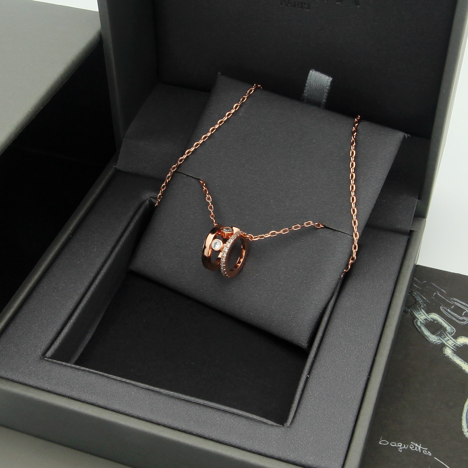 Messika Move Romane necklace 18k white gold 18k rose gold 18k yellow gold clear diamond 45cm