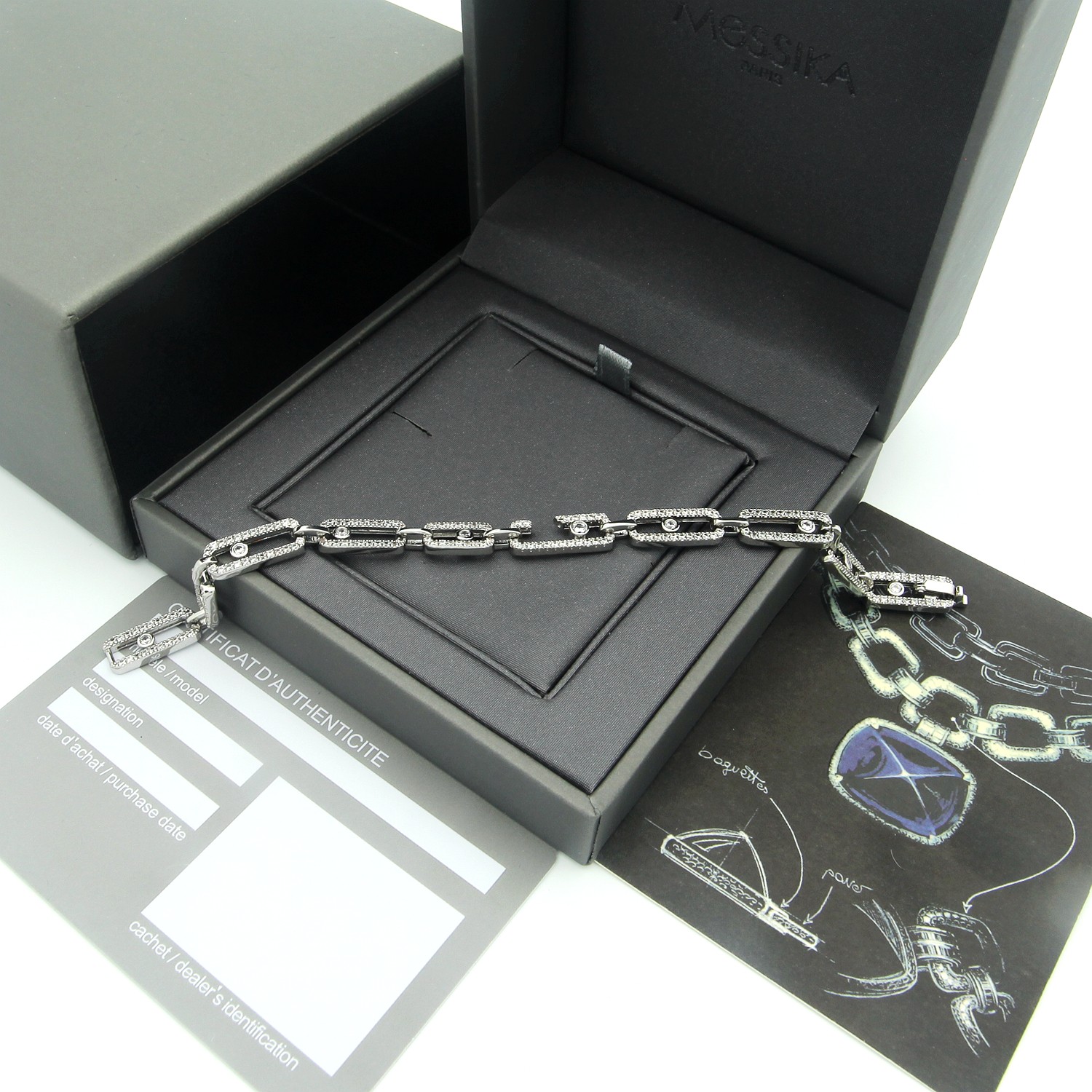 Messika Move Link bracelet Yellow gold with clear diamonds 17cm