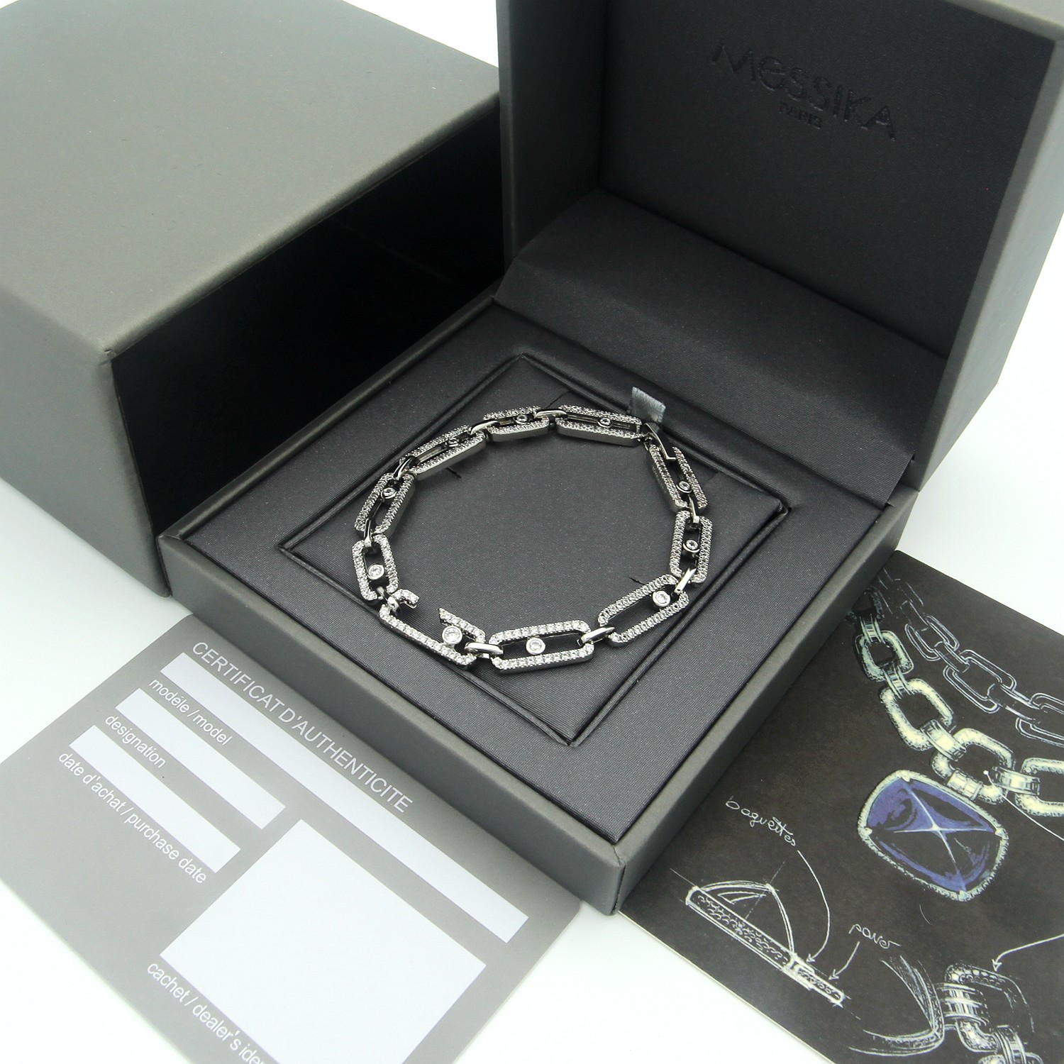 Messika Move Link bracelet Yellow gold with clear diamonds 17cm