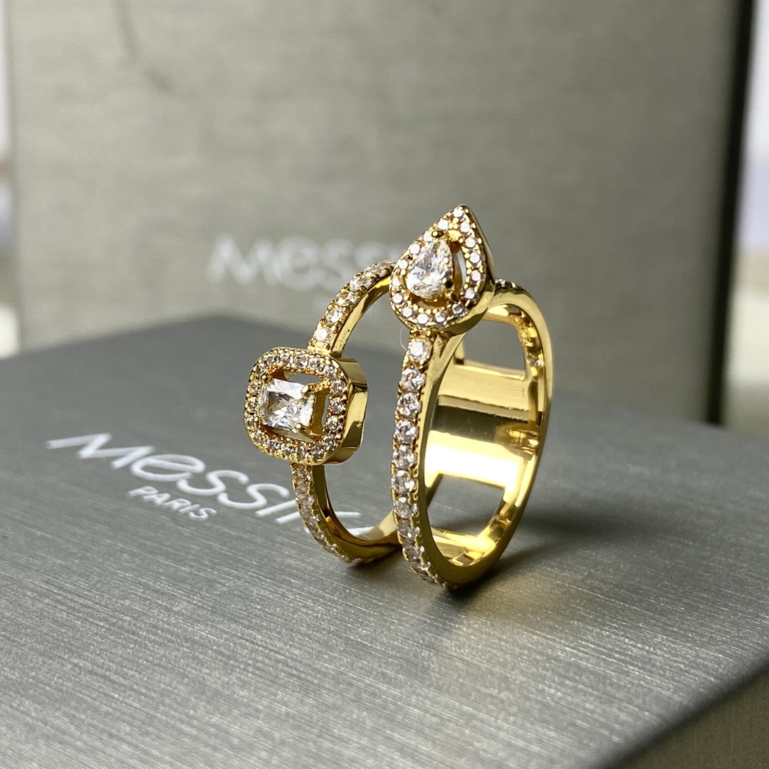 Messika My Twin Toi Moi ring rose gold white gold yellow gold with clear diamonds 6