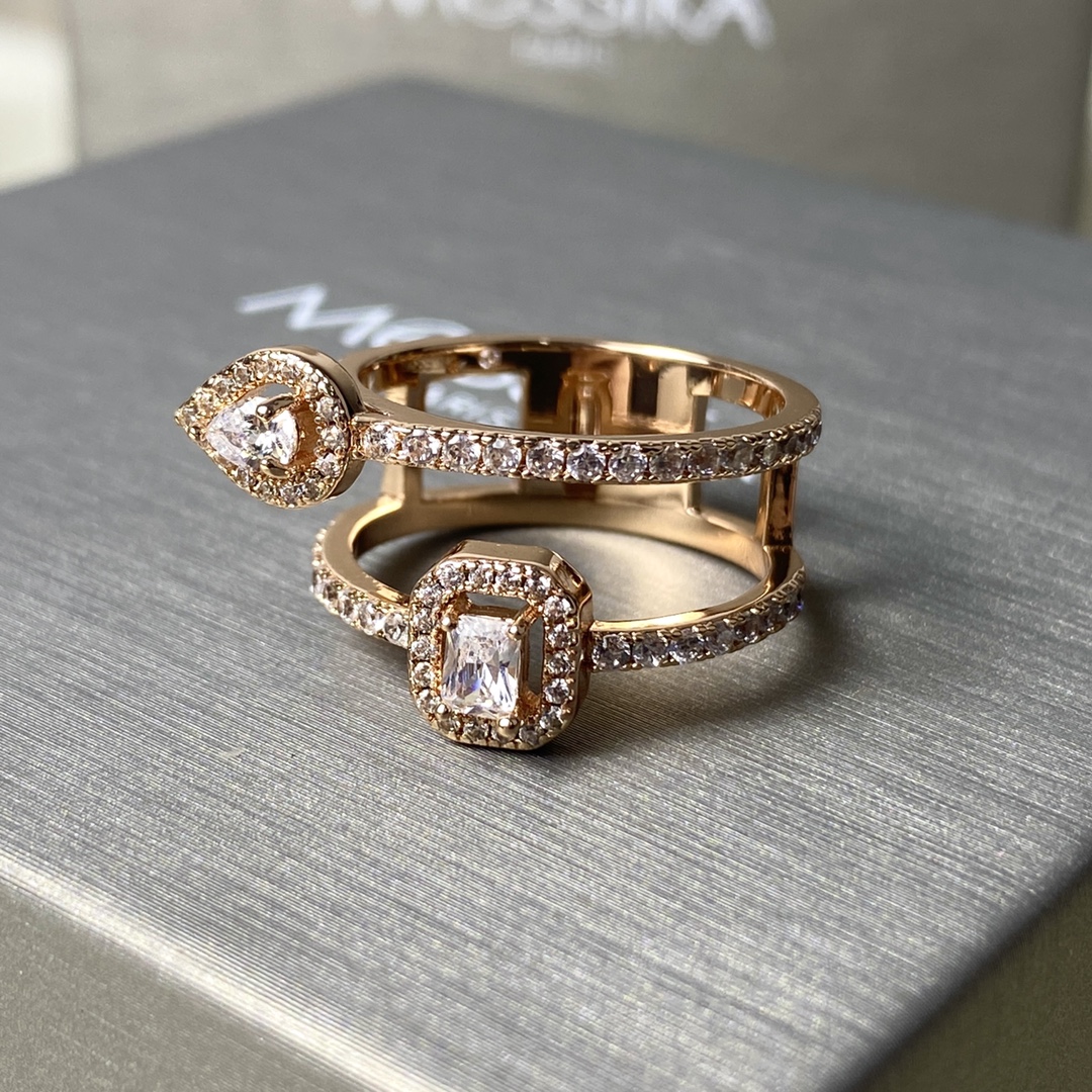 Messika My Twin Toi Moi ring rose gold white gold yellow gold with clear diamonds 6