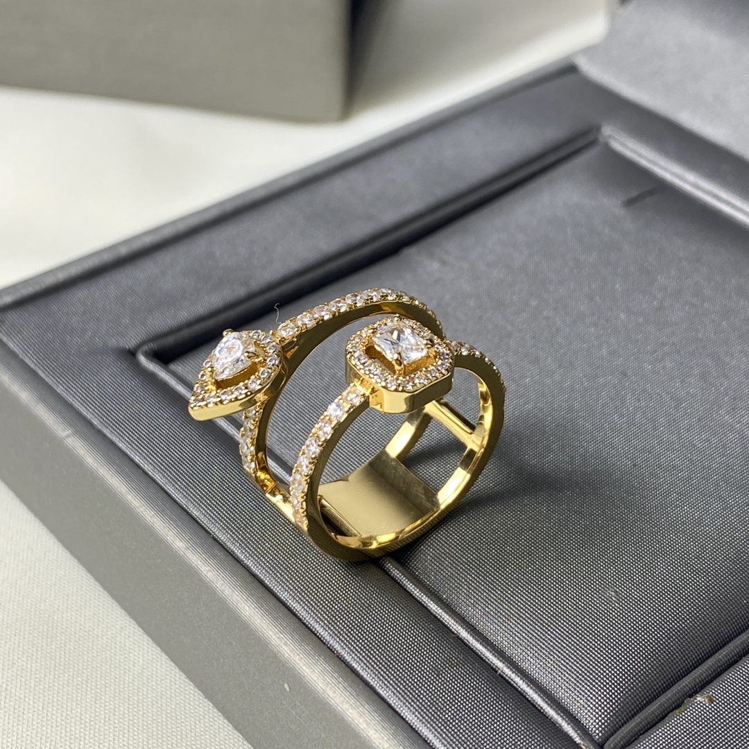 Messika My Twin Toi Moi ring rose gold white gold yellow gold with clear diamonds 6