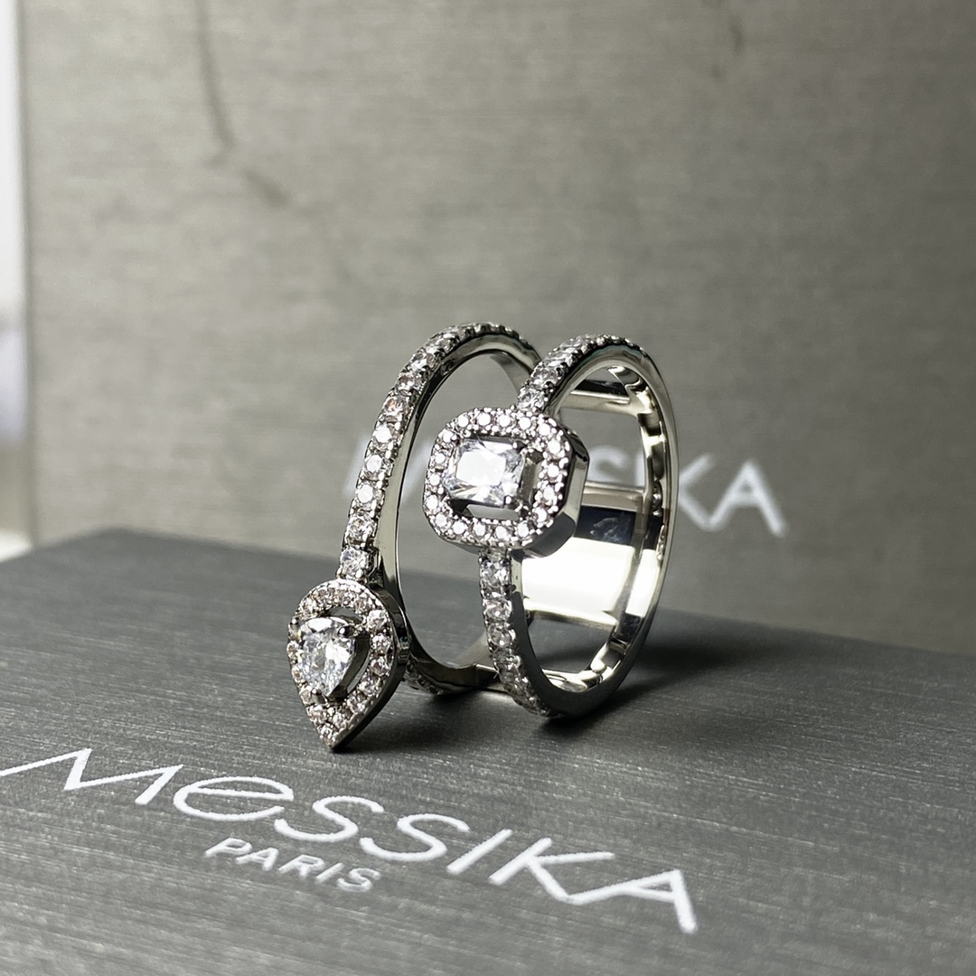 Messika My Twin Toi Moi ring rose gold white gold yellow gold with clear diamonds 6