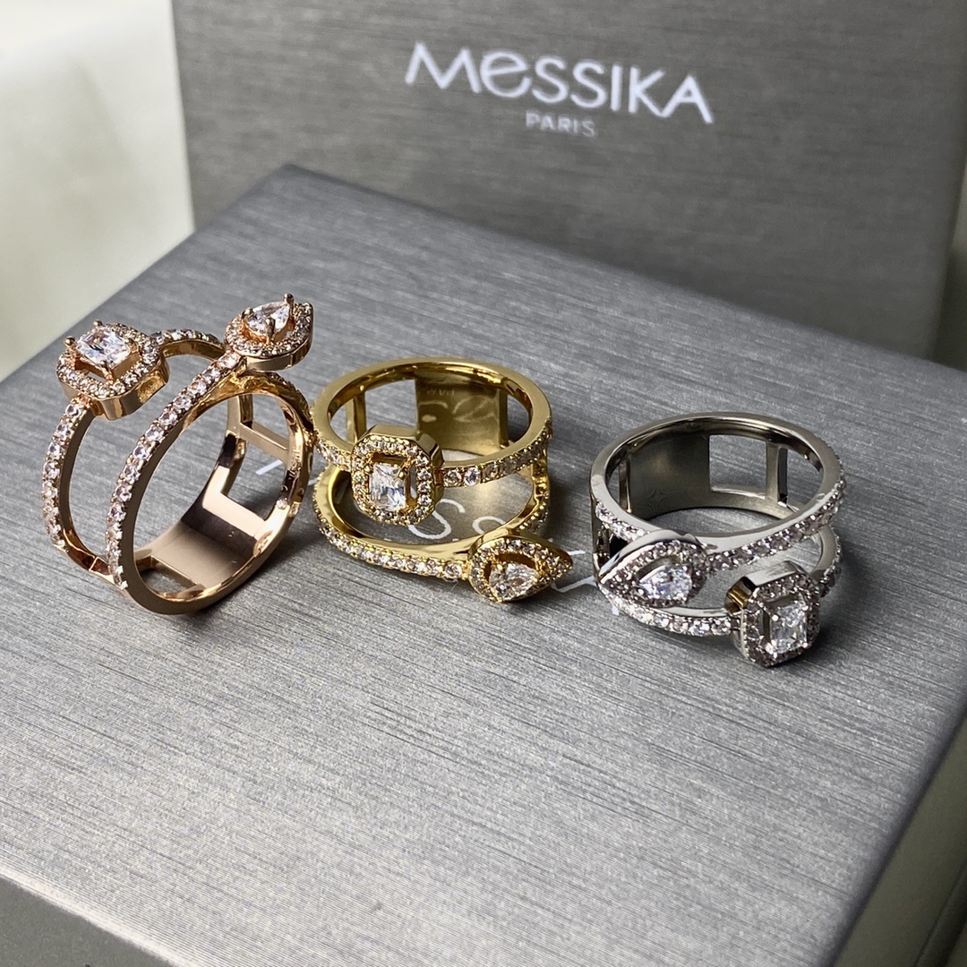 Messika My Twin Toi Moi ring rose gold white gold yellow gold with clear diamonds 6