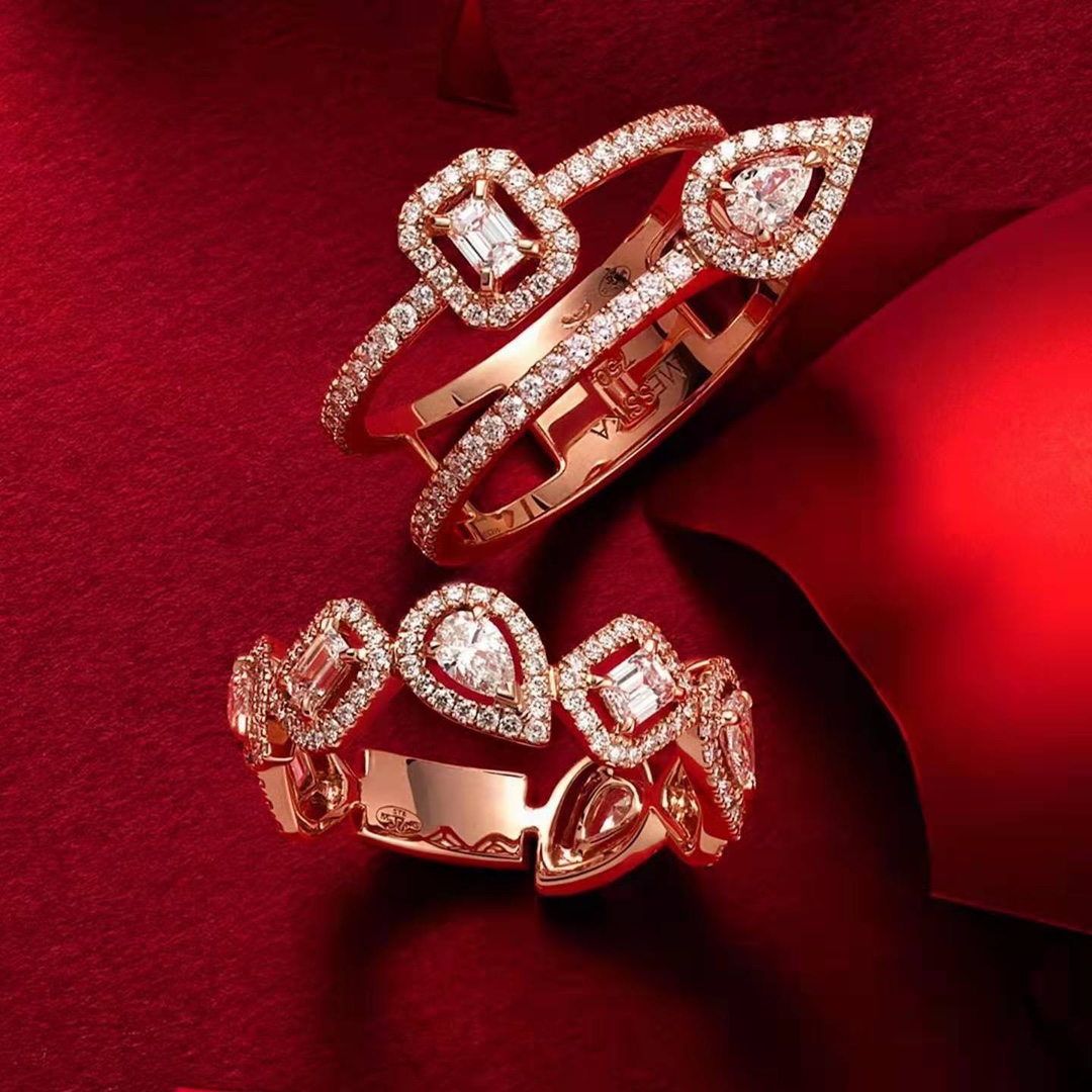 Messika My Twin Toi Moi ring rose gold white gold yellow gold with clear diamonds 6