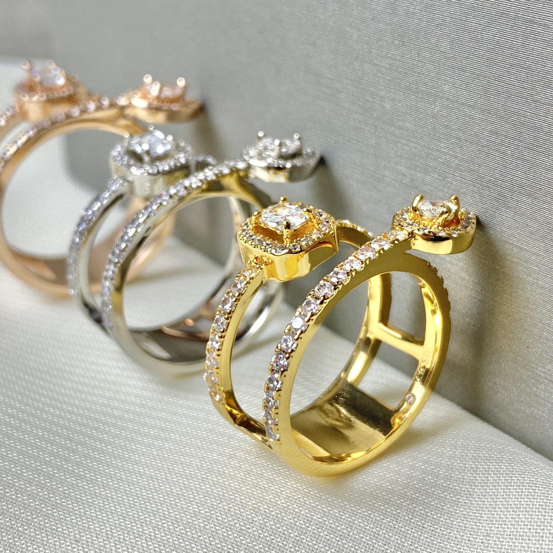 Messika My Twin Toi Moi ring rose gold white gold yellow gold with clear diamonds 6