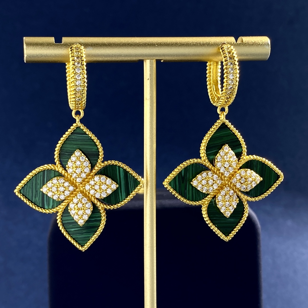 Roberto Coin Orecchini Princess veneziana Oro giallo con madreperla bianca, lapislazzuli blu, turchese e accenti di diamanti trasparenti, lunghezza della goccia di 3,8 cm