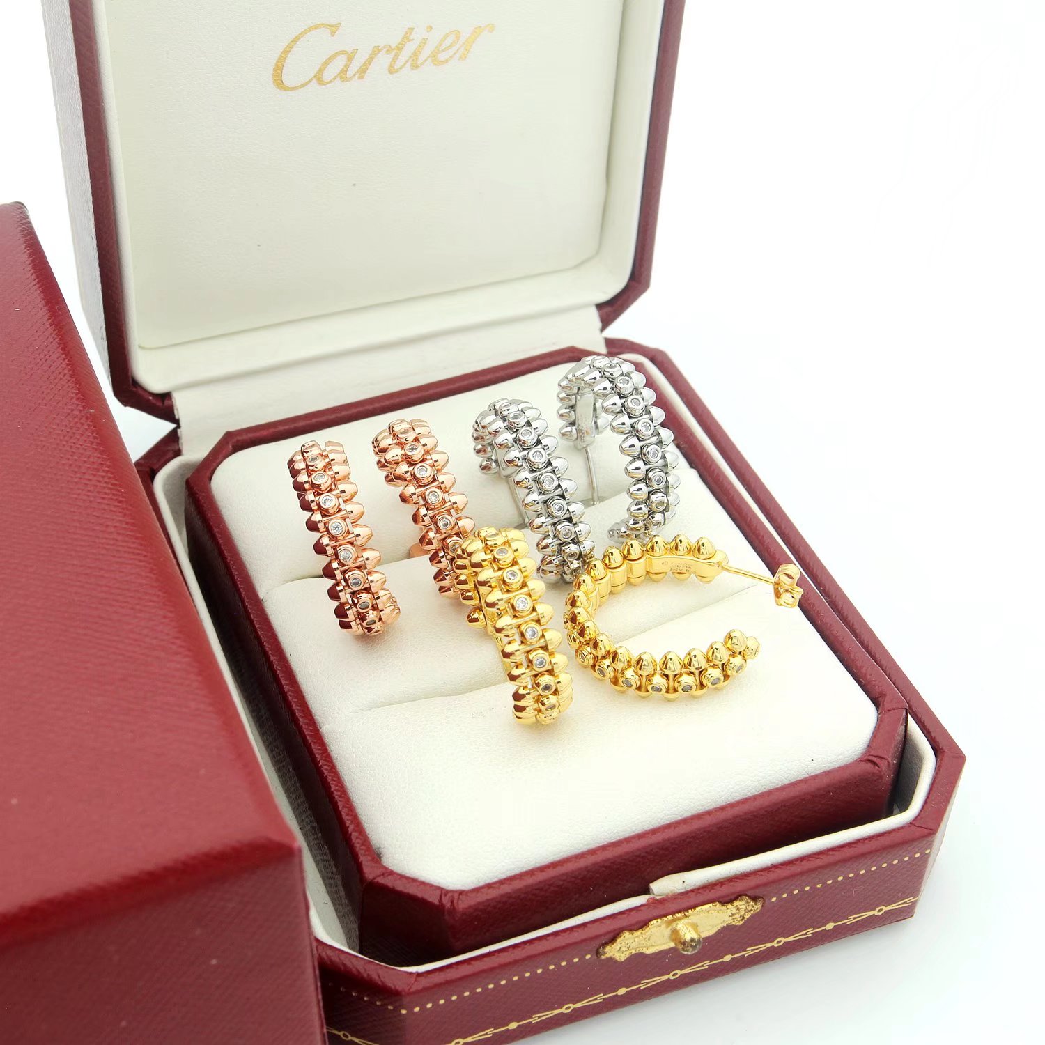 Cartier Clash de Cartier earrings 18K yellow gold clear diamonds 18mm hoop diameter
