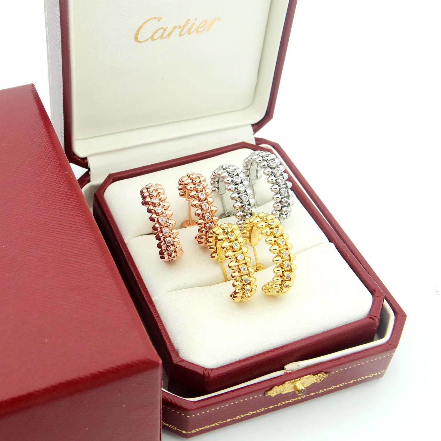 Cartier Clash de Cartier earrings 18K yellow gold clear diamonds 18mm hoop diameter