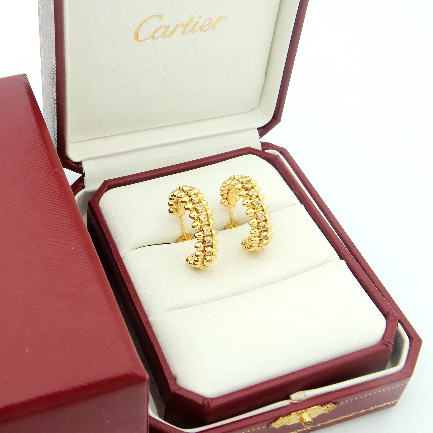 Cartier Clash de Cartier earrings 18K yellow gold clear diamonds 18mm hoop diameter