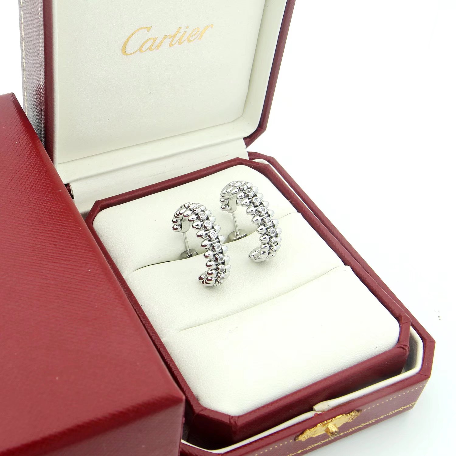 Cartier Clash de Cartier earrings 18K yellow gold clear diamonds 18mm hoop diameter