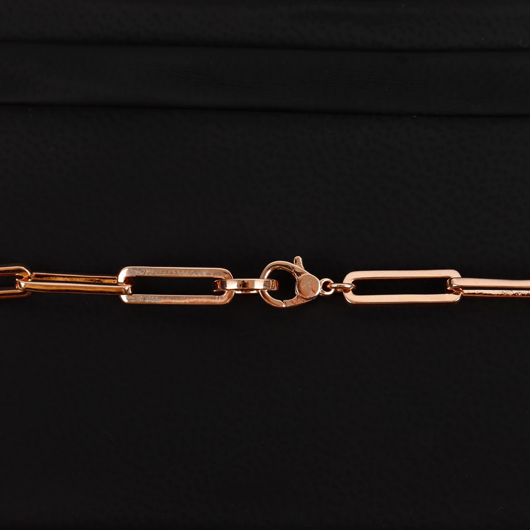 Bracelet Hermes Kelly Chaine Or rose pavé de diamants ST