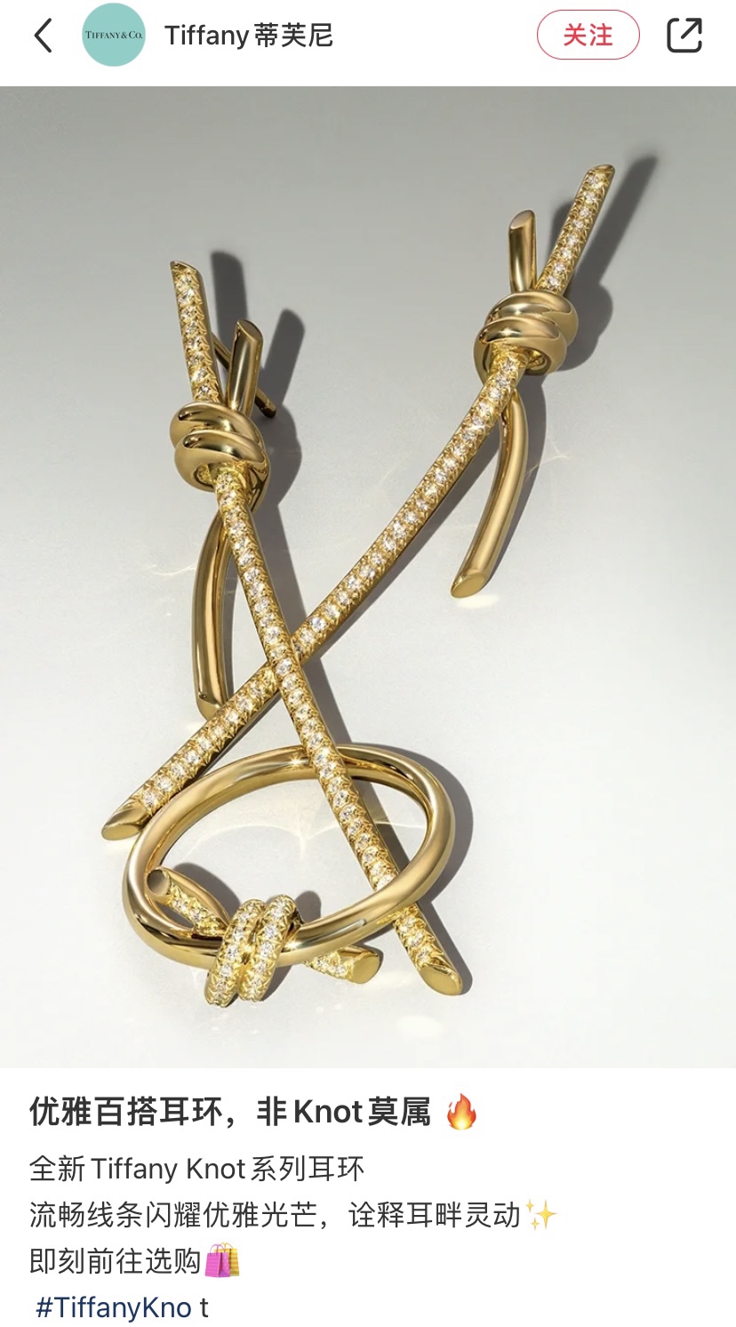 Tiffany Knot earrings available in yellow gold silver rose gold with clear diamond pave 6 5cm length