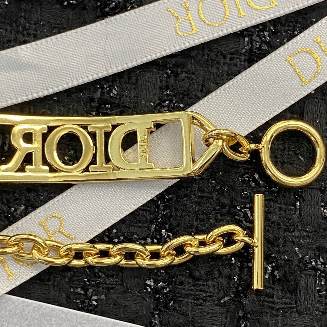 Dior Dior Jewelry Code H477 0257825 bracelet gold-tone metal with clear crystal accents 17cm