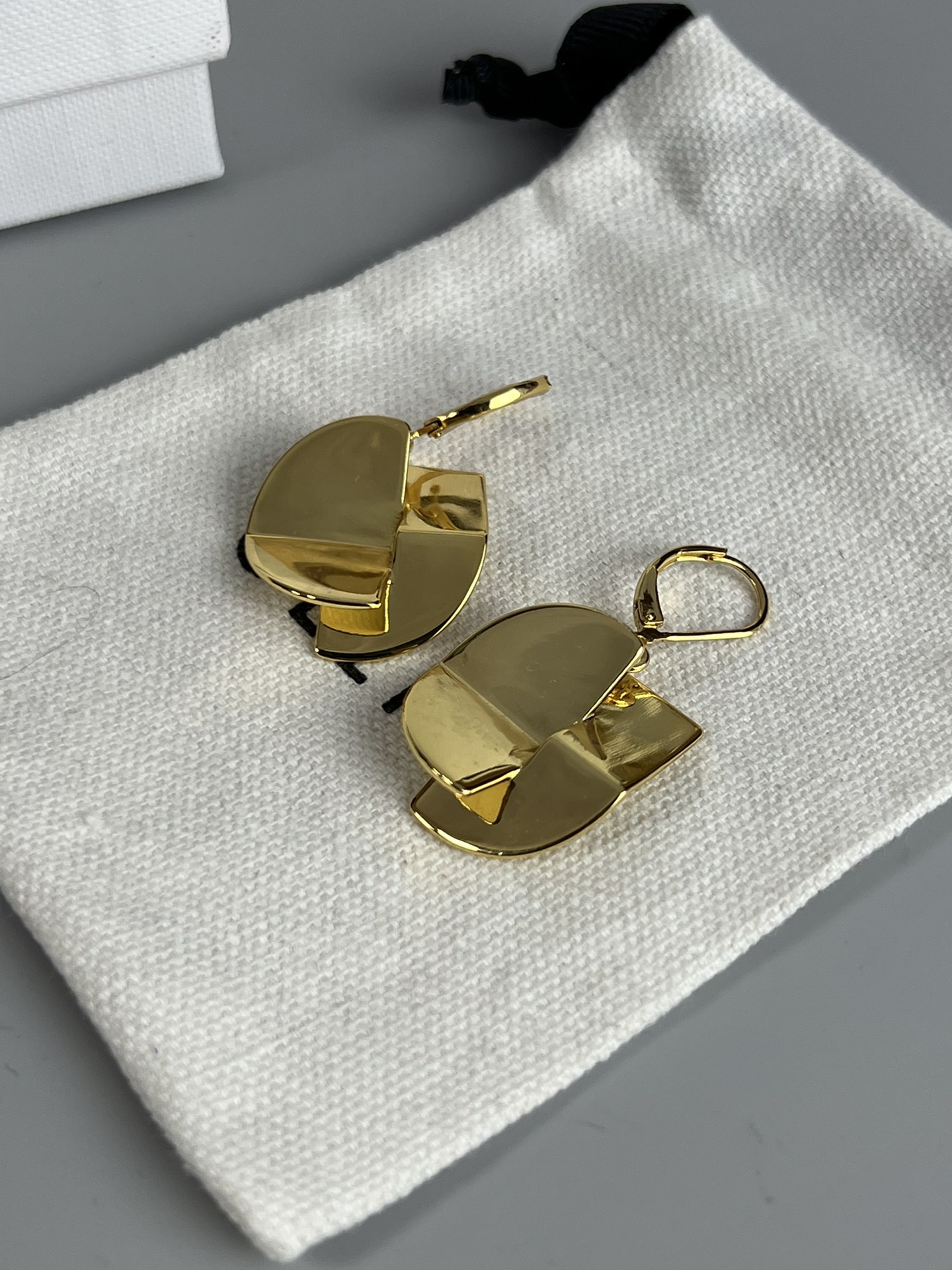 Celine Folded Geometric Drop Earrings earrings Polished gold-tone metal no accent stones One Size 3cm drop length
