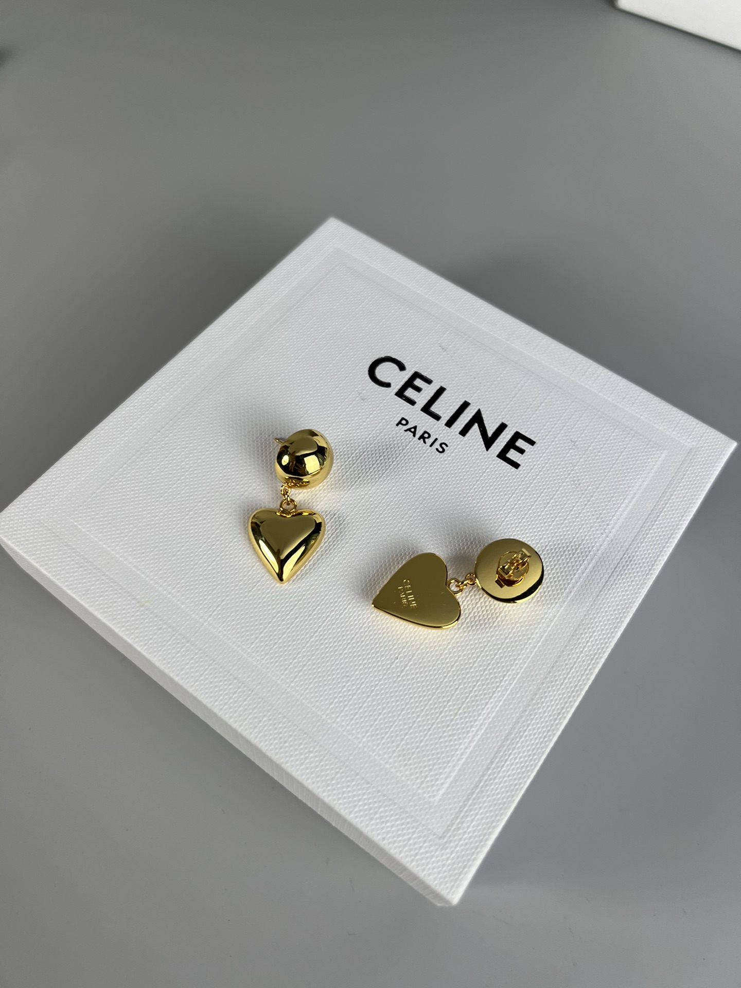 Celine Heart Drop Earrings earrings Gold-tone metal no accent stones One Size